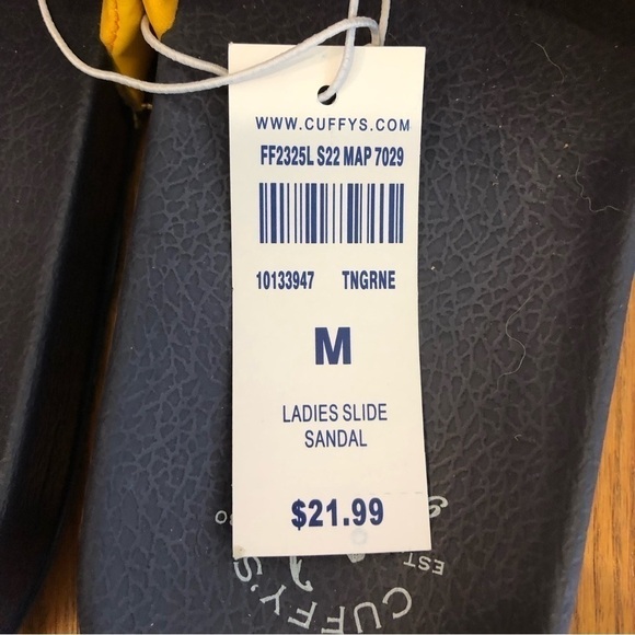 Cuffy’s Cape Cod Slides, Navy Blue/Mustard, Size 39/8.5/Medium - Picture 3 of 3